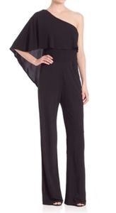 Trina Turk One Shoulder Wide-Leg Black Jumpsuit